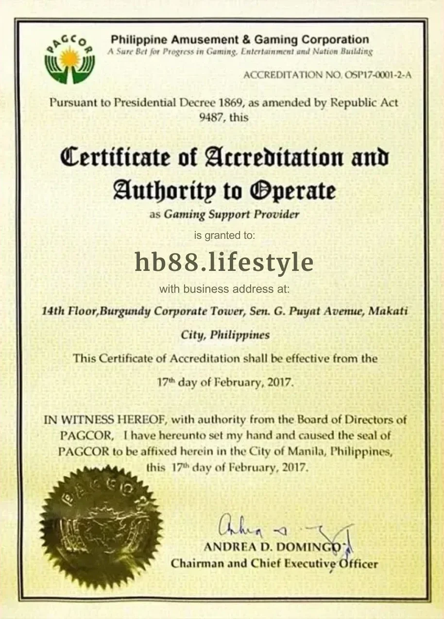 hb88.lifestyle chứng nhận